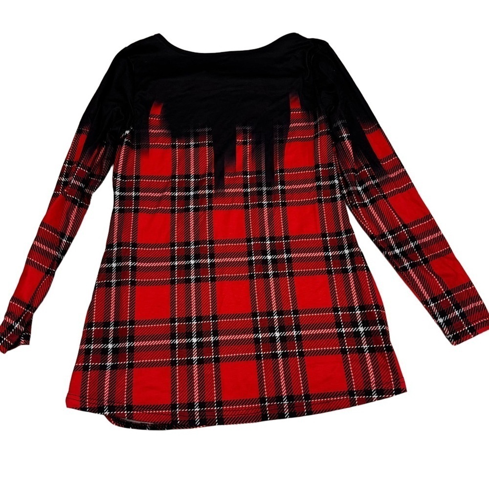 NORACORA  Women's Red Plaid Long Sleeve Top Shirt Size Small Long Sleeve NEW - Picture 10 of 10